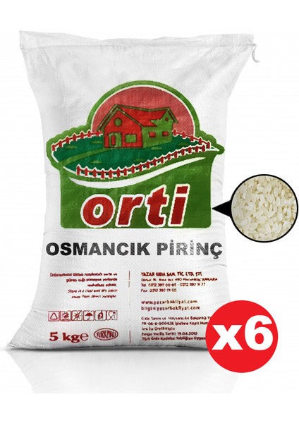 Orti Osmancık Pirinç 5 kg x 6 Paket