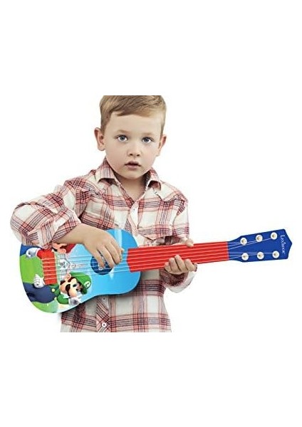 Nintendo Mario Luigi My First Guitar, 6 Naylon Teller, 53 Cm, Kılavuz Dahil, Mavi/kırmızı, K200NI