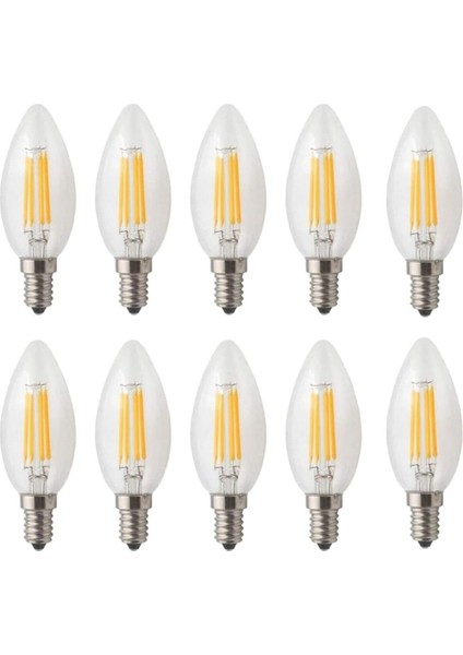 LED Ampul 4W E14 Ince Duy Dimmerli Gün Işığı 3200K Lambam 10 Adet ERD25 Düz Mum Ampul