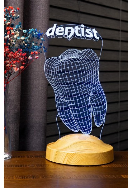 Diş Doktoru Hediyesi Dentist 3D LED Lamba