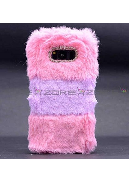 Galaxy S8 Uyumlu Tüylü Yumuşak Pelus Kılıf (Pembe)