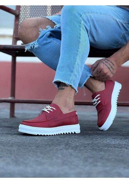 J506 Bağcıklı Ortopedik Taban Erkek Sneaker Günlük Ayakkabı Bt Kırmızı modelleri