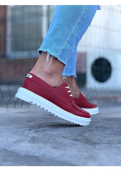 J506 Bağcıklı Ortopedik Taban Erkek Sneaker Günlük Ayakkabı Bt Kırmızı indirimleri