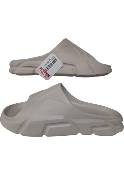 Erkek Krem Dalgalı Önü Açık Banyo Bahçe Terliği