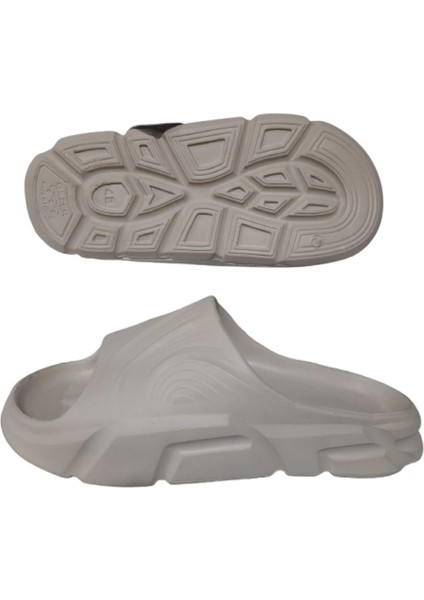 Erkek Krem Dalgalı Önü Açık Banyo Bahçe Terliği modelleri