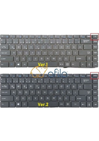 Casper Nirvana C350.5005-4T00T Notebook Klavye - Tuş Takımı / Siyah - Tr - Ver.1 - Silver Üst Kasa