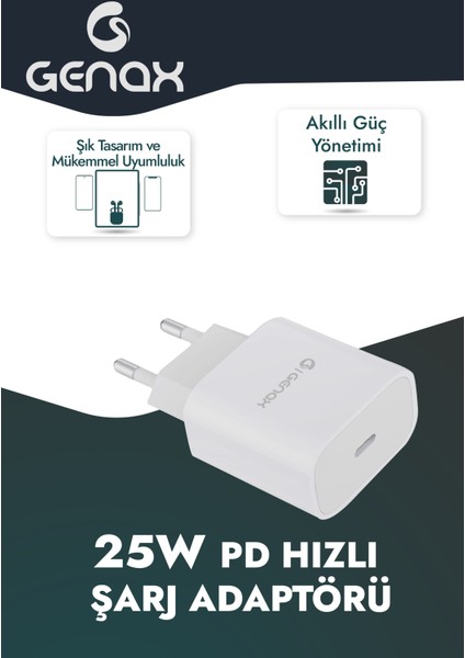 25W Hızlı Şarj Adaptörü | Usb-C Power Delivery Desteği modelleri