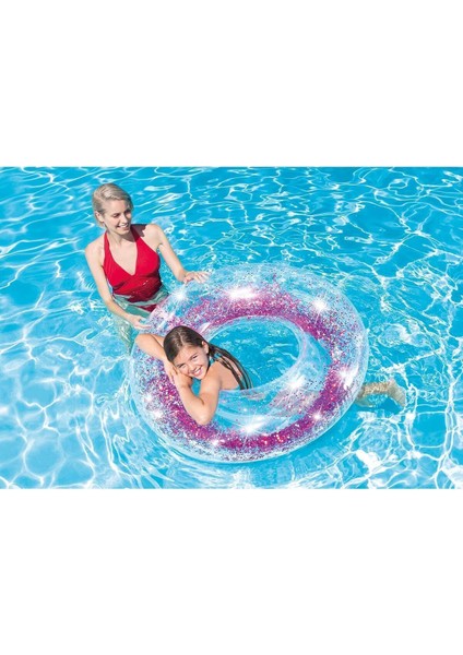 Parlak Simli Simit 119 Cm, Şişme Deniz Simidi, Renkli ve Eğlenceli Yaz Malzemesi modelleri