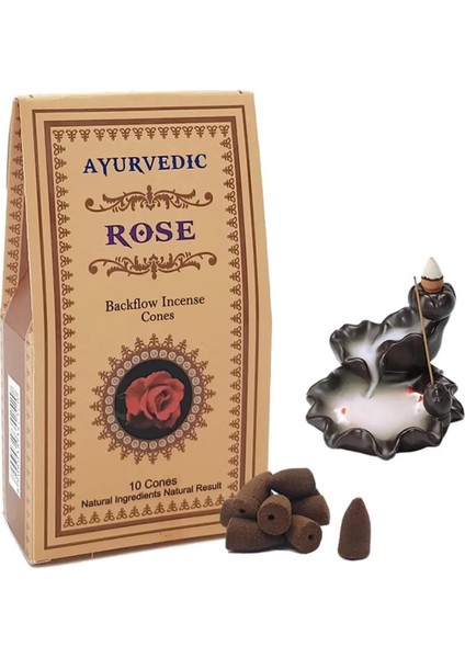 Make It Easier Ayurvedic Doğal Konik Tütsüler (Şelale Geri Akışkanlı) || 20 Farklı Aroma ve Koku || Palo Santo, White Sage (Adaçayı), Nag Champa,... (Rose (Gül))