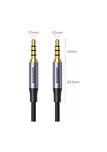 3.5 mm Hi-Fi Erkek To Erkek Trrs Aux Ses ve Mikrofon Kablosu 1.5 Metre Siyah modelleri