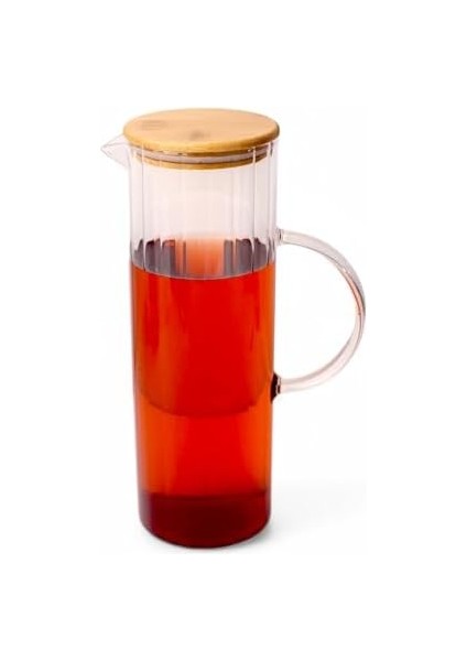 1000ML Bambu Kapaklı Line Borosilikat Cam Yağlık & Sürahi – Şık, Dayanıklı ve Sağlıklı Saklama Çözümü (8cm x 20CM) modelleri