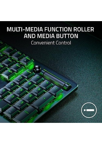 Deathstalker V2 (Kırmızı Anahtar) - Optik Düşük Profilli Oyun Klavyesi (Doğrusal Optik Anahtarlar, Çıkarılabilir Cable, Lazerle Kazınmış Tuş Başlıkları, Rgb) Us-Düzeni | Siyah