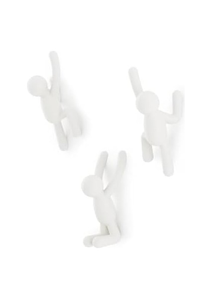 Buddy Haken – Dekorative Wandhaken Garderobe Für Jacken, Schals, Taschen, Rucksäcke, Handtücher Und Mehr, 3er-Set, Weiss modelleri