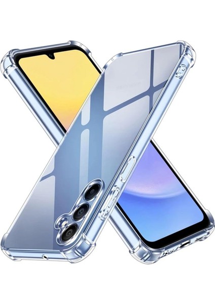 Iletişim Samsung Galaxy A15 Kapak Kamera Korumalı Airbag Antishock Köşe Korumalı Şeffaf Silikon Kılıf