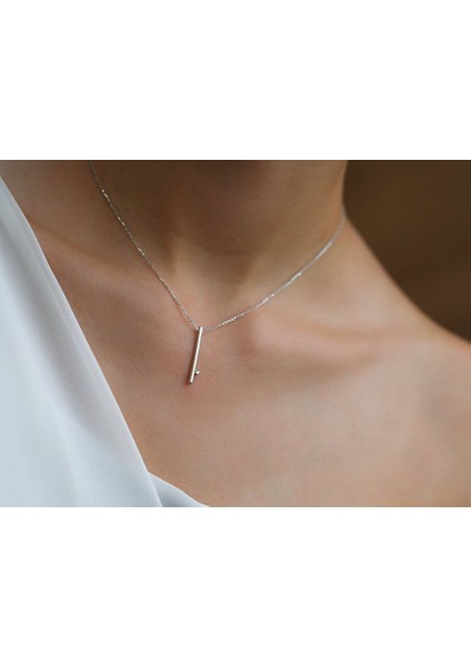 0,02 Ct Baget Pırlanta Kolye modelleri