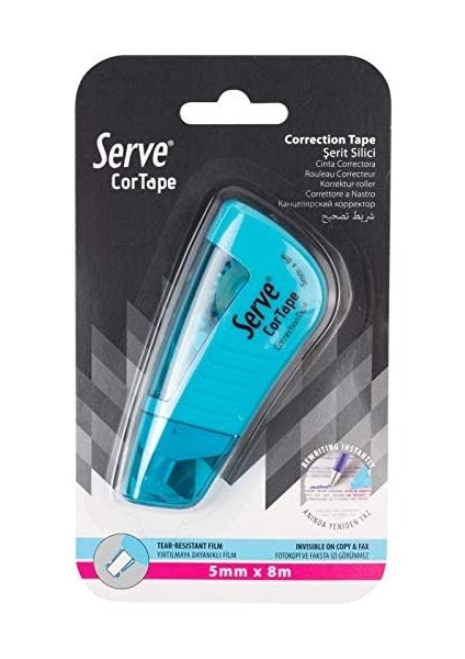 Cortape Şerit Silici 5 Mm*8mt Fosforlu Mavi Tekli Blister modelleri