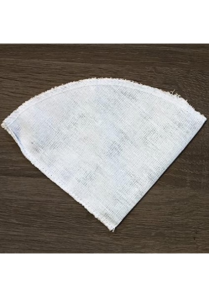 Kumaş Kahve Filtresi 2 Adet Doğal Ham Bez (V60 Uyumlu, Beyaz)