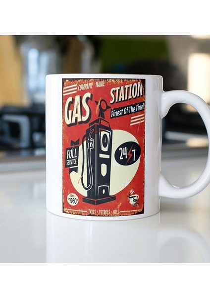 Gas Station Retro Kupa Bardak