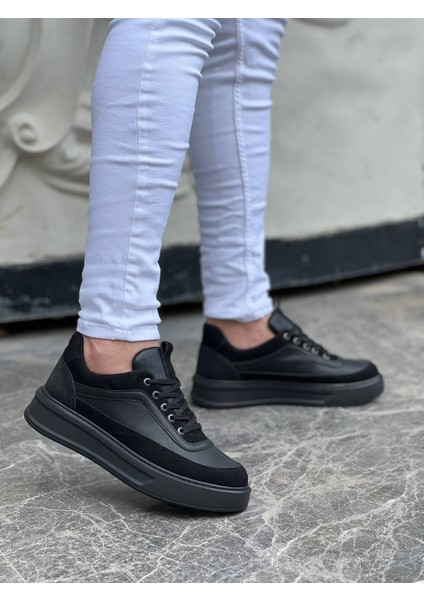 J006 Bağcıklı Ortopedik Taban Günlük Erkek Spor Sneaker Ayakkabı St Siyah fiyatları