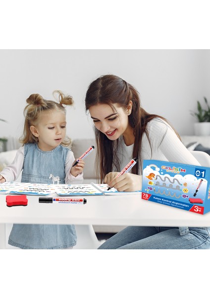 Yaz Sil 3-6 Yaş Eğitici Öğretici Kitap Seti - Çizim ve Zeka Gelişim Etkinlikleri modelleri