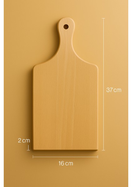 Ahşap Doğrama Tahtası - 37 X 16 cm - Kayın Ağacı - Açık Kahverengi