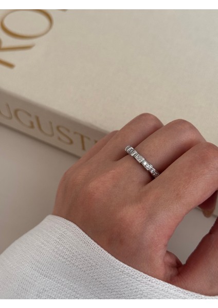 Ayarlanabilir Tamtur Zirkon Taşlı Çelik Gümüş Yüzük