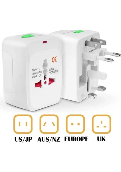 Yurtdışı Priz Dönüştürücü (Telefon / Tablet / Notebook...) Seyahat Adaptörü Priz Çevirici 150+ Ülkede Sizinle fiyatları