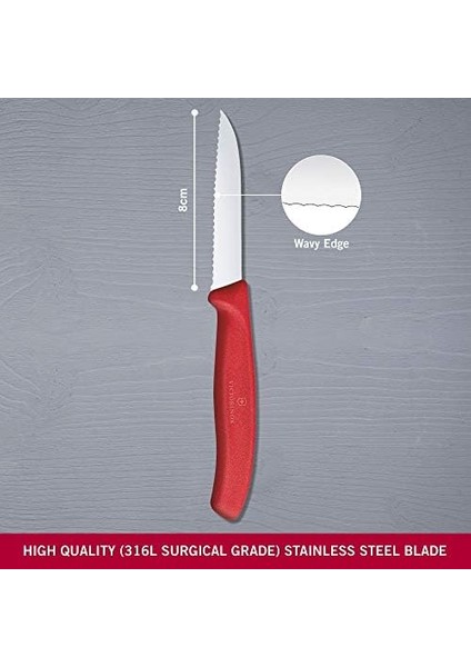 6.7431 Swissclassic 8cm Tırtıklı Soyma Bıçağı, Classic