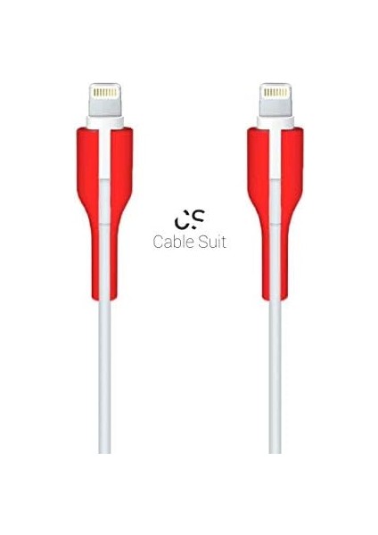 Suit Iphone Lighting, Kablo Koruyucu, Konnektör 2’li (Kırmızı) modelleri