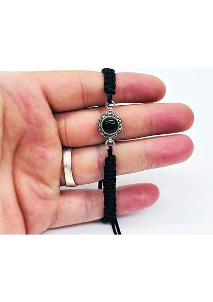 Zirkon ve Oltu Taşı Işçilikli 925 Ayar Gümüş Bileklik fiyatları