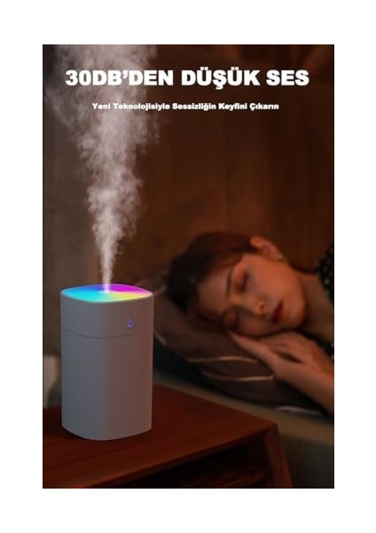 400 ml Ultrasonik Hava Nemlendirici Ortam Nemlendirici Işıklı Hava Nemlendirici Buharlı Nemlendirici Buhar Makinesi ve Aroma Difüzörü H2O Nemlendirici Oda Nemlendirici Hava Temizleyici (Siyah) modelleri