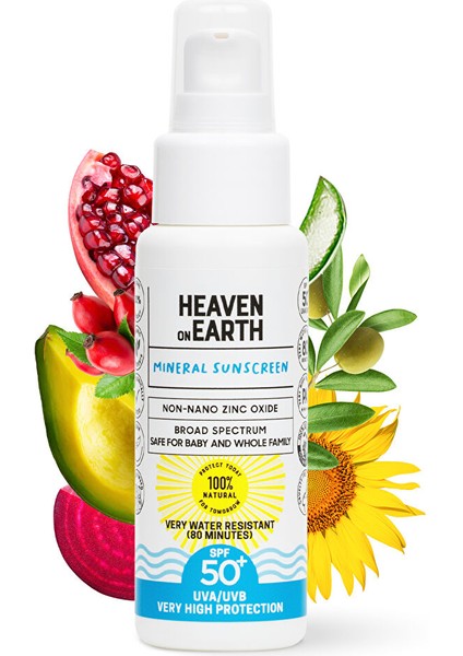 Mineral Güneş Kremi %100 Doğal ve Organik Içerikli Korumalı Suya Dayanıklı Vegan 50 Spf 50 ml