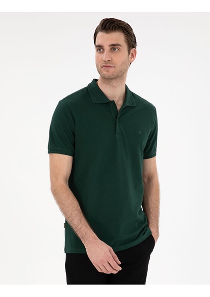 Koyu Yeşil Slim Fit Basic Tişört