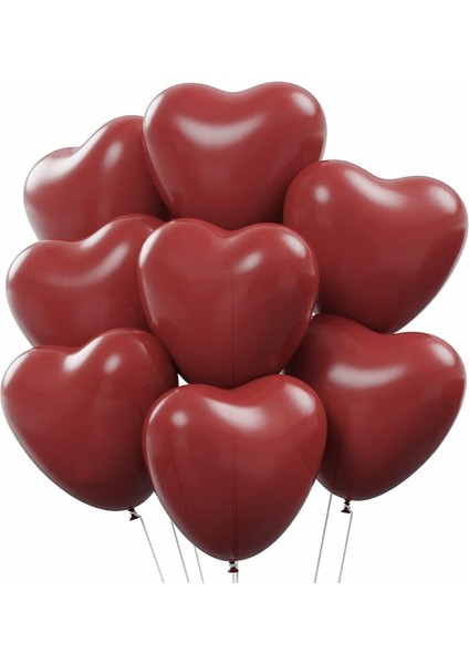 Kalp Balon Koyu Kırmızı Lateks 25'li