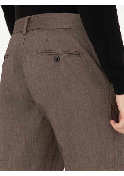 Erkek Kahverengi Slim Fit Kanvas Pantolon 50277668-VR029