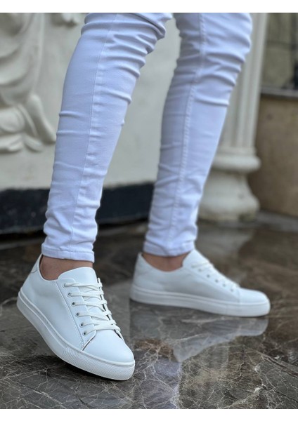 J122 Bağcıklı Ortopedik Taban Günlük Erkek Spor Sneaker Ayakkabı Bt Beyaz fiyatları