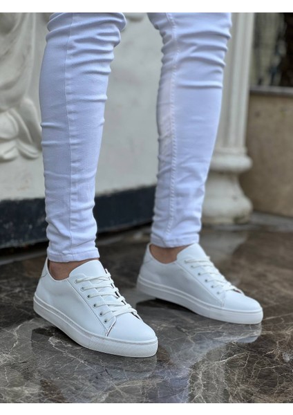 J122 Bağcıklı Ortopedik Taban Günlük Erkek Spor Sneaker Ayakkabı Bt Beyaz modelleri