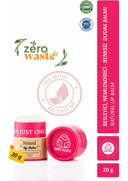 Dudak Bakımı, Lipbalm, Nemlendirici, Shea Yağı, Strawberry, Renksiz, Besleyici, 20G