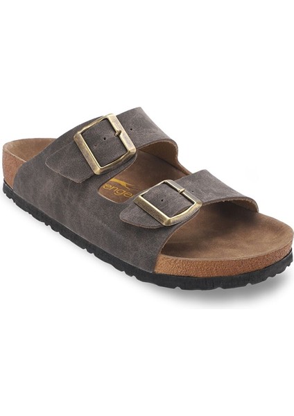 Lens Kadın Terlik Kahve Nubuk