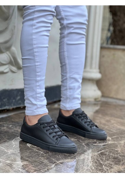 J122 Bağcıklı Ortopedik Taban Günlük Erkek Spor Sneaker Ayakkabı St Siyah modelleri