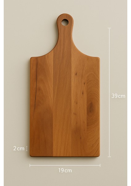 Ahşap Doğrama Tahtası - 39 X 19 cm - Kayın Ağacı - Kahverengi
