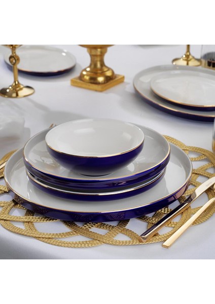 Adel Navy Blue Yemek Takımı 56 Parça-Lacivert modelleri