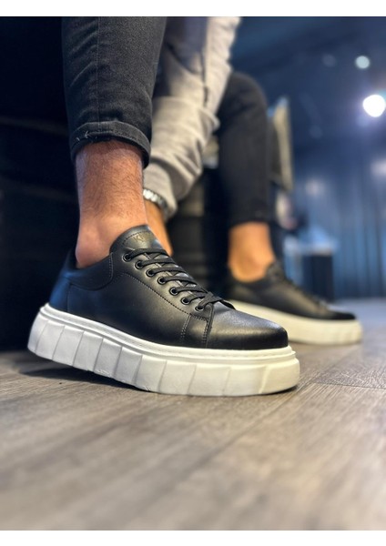 J144 Bağcıklı Ortopedik Taban Erkek Günlük Sneaker Spor Ayakkabı Bt Siyah fiyatları