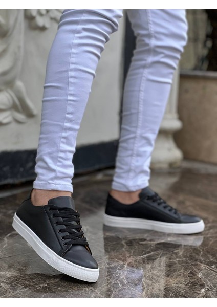 J122 Bağcıklı Ortopedik Taban Günlük Erkek Spor Sneaker Ayakkabı Bt Siyah fiyatları
