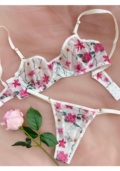Comfort Floral Tül Balenli Kapsız Çiçekli Iç Çamaşırı Takımı fiyatları