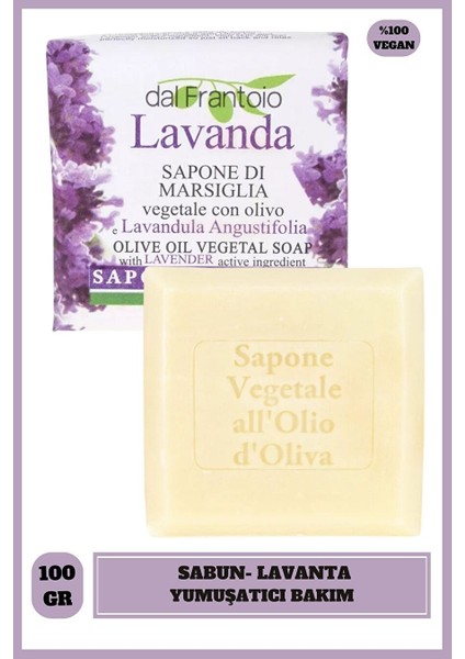 Dal Frantoio Zeytinyağı Lavanta Yumuşatıcı Sabun Vegan Bakım 100 gr