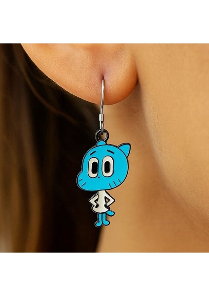 Gumball Şekilli Mineli Kadın Küpe Çift Adet El Yapımı Küpe