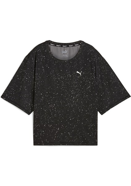 Siyah Kadın Normal Düz T-Shirt 52321596 Train Favorite Aop Crop Te