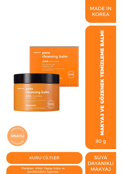 Pore Cleansing Balm Aha- Kuru Ciltler/gözenek ve Makyaj Temizleme Balmı [ 80 G ]