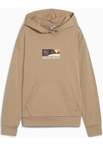 Krem Kadın Kapüşon Regular Fit Baskılı Sweatshirt 68193167BETTER Sportswear Hoodie
